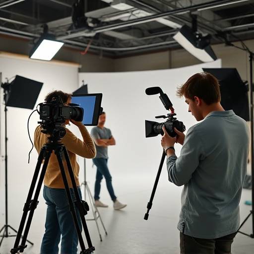 Des √©tudiants filmant une sc√®ne dans un studio de l'√âcole Sup√©rieure de R√©alisation Cin√©matographique